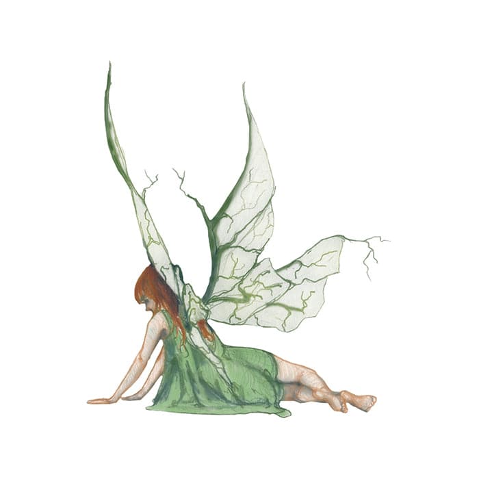 Mythical Green Fairy Nymph Temporary Tattoo 3.5 in x 2.5 in
