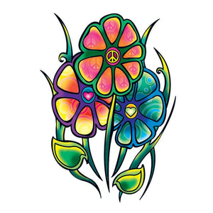 Hippie Flowers Temporary Tattoo