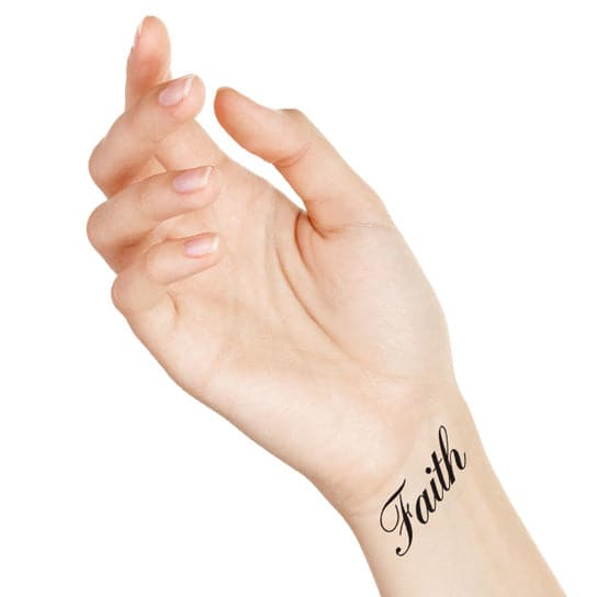 Faith Temporary Tattoo 2 in x 1.5 in