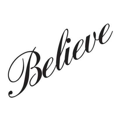 Believe Temporary Tattoo 2 in x 1.5 in