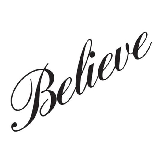 Believe Temporary Tattoo 2 in x 1.5 in