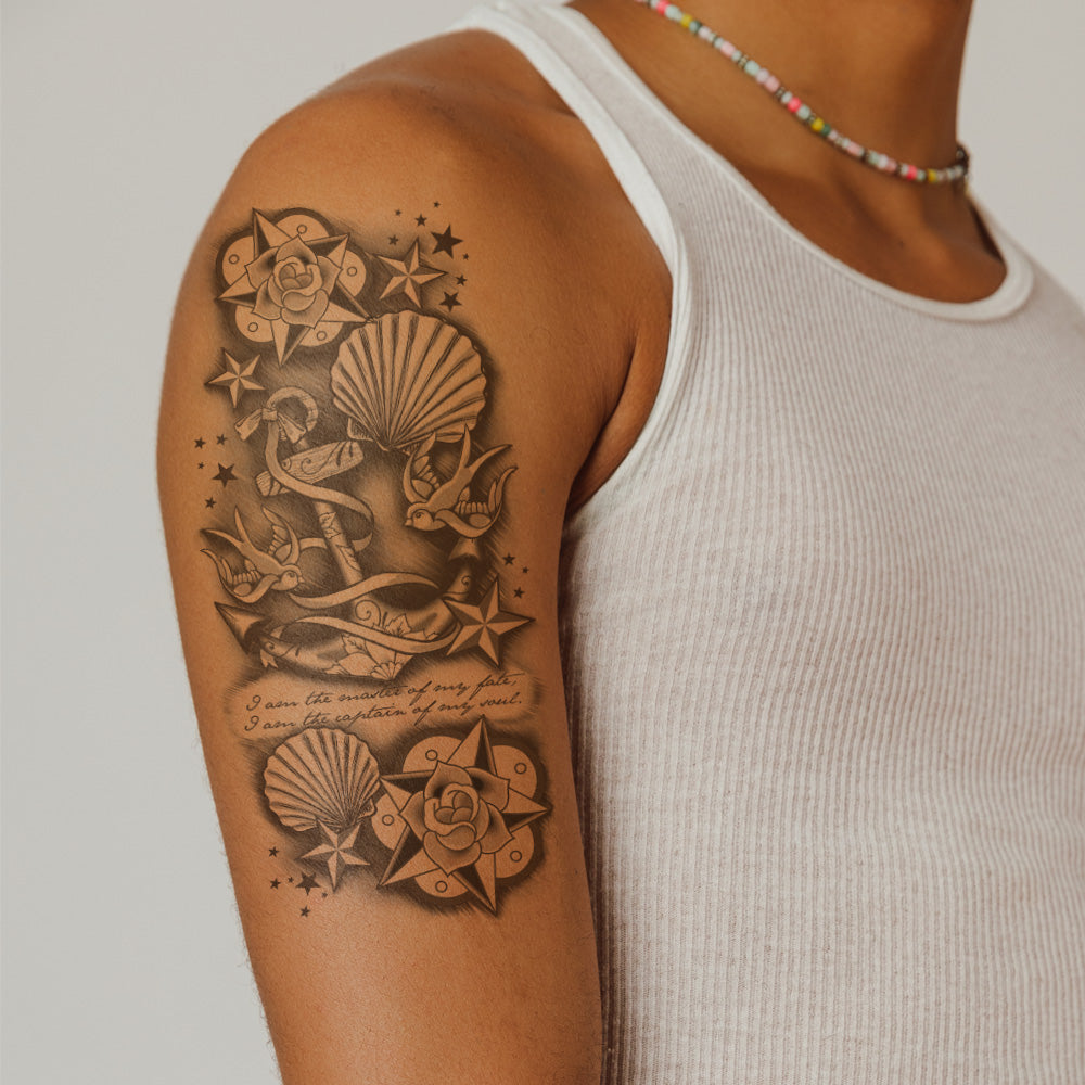 Anchor Sleeve Temporary Tattoo