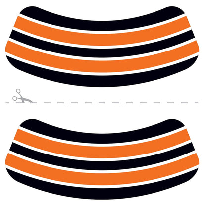 Black, Orange & White Eye Black Temporary Tattoo