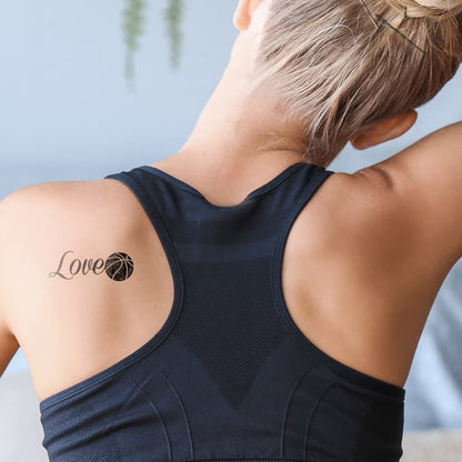 Love Basketball Temporary Tattoo 2 in x 3 in