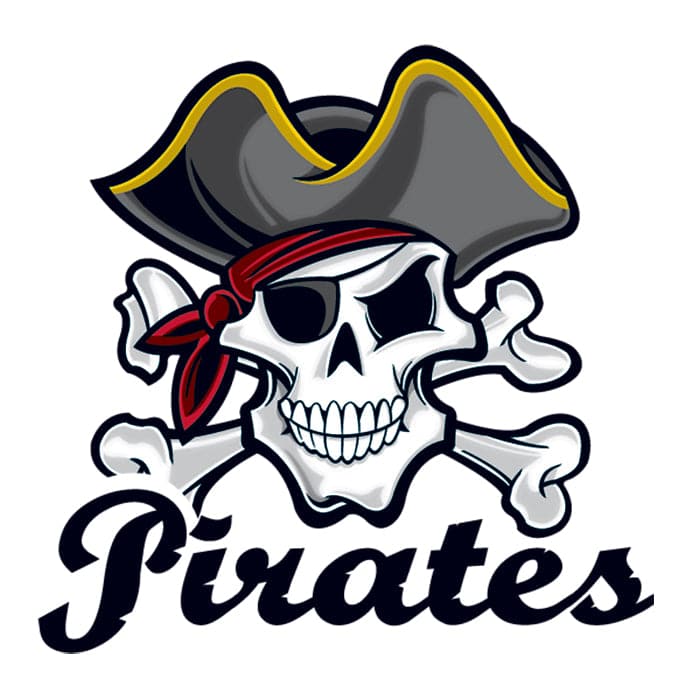 Pirates Temporary Tattoo 2 in x 2 in