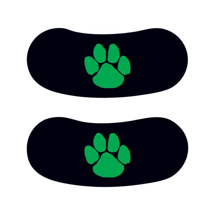 Green Paw Eye Black Temporary Tattoo 2 in x 2 in