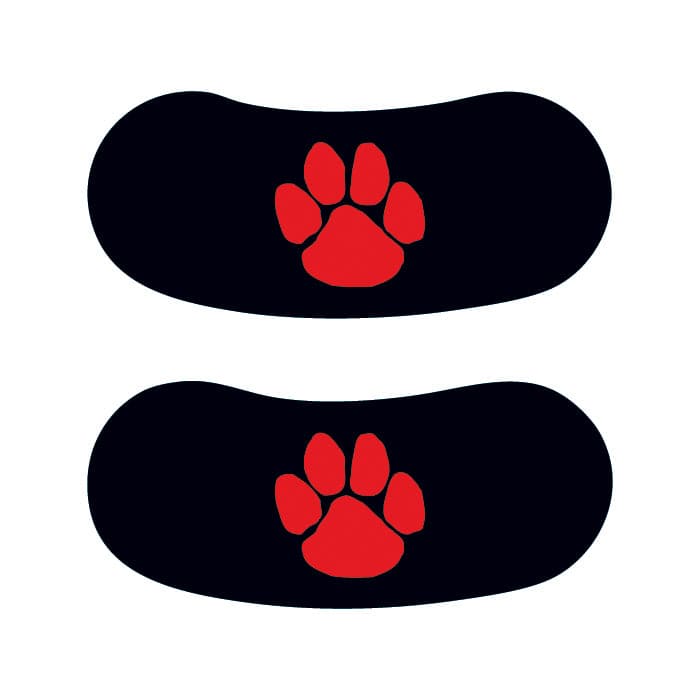 Red Paw Eye Black Temporary Tattoo 2 in x 2 in