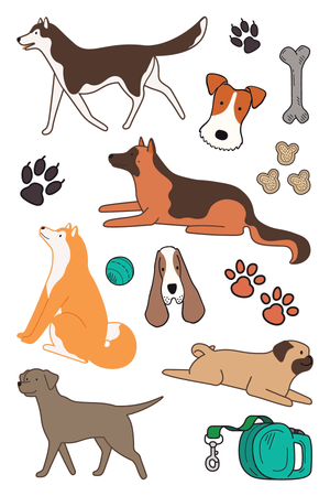 Dogs Tattoo Sheet