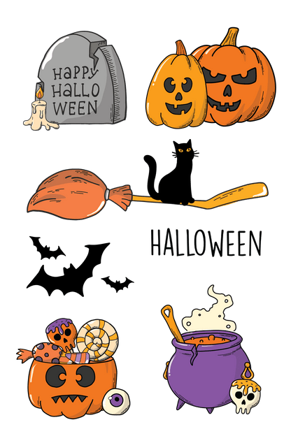 Halloween Fun Tattoo Sheet 4 in x 6 in