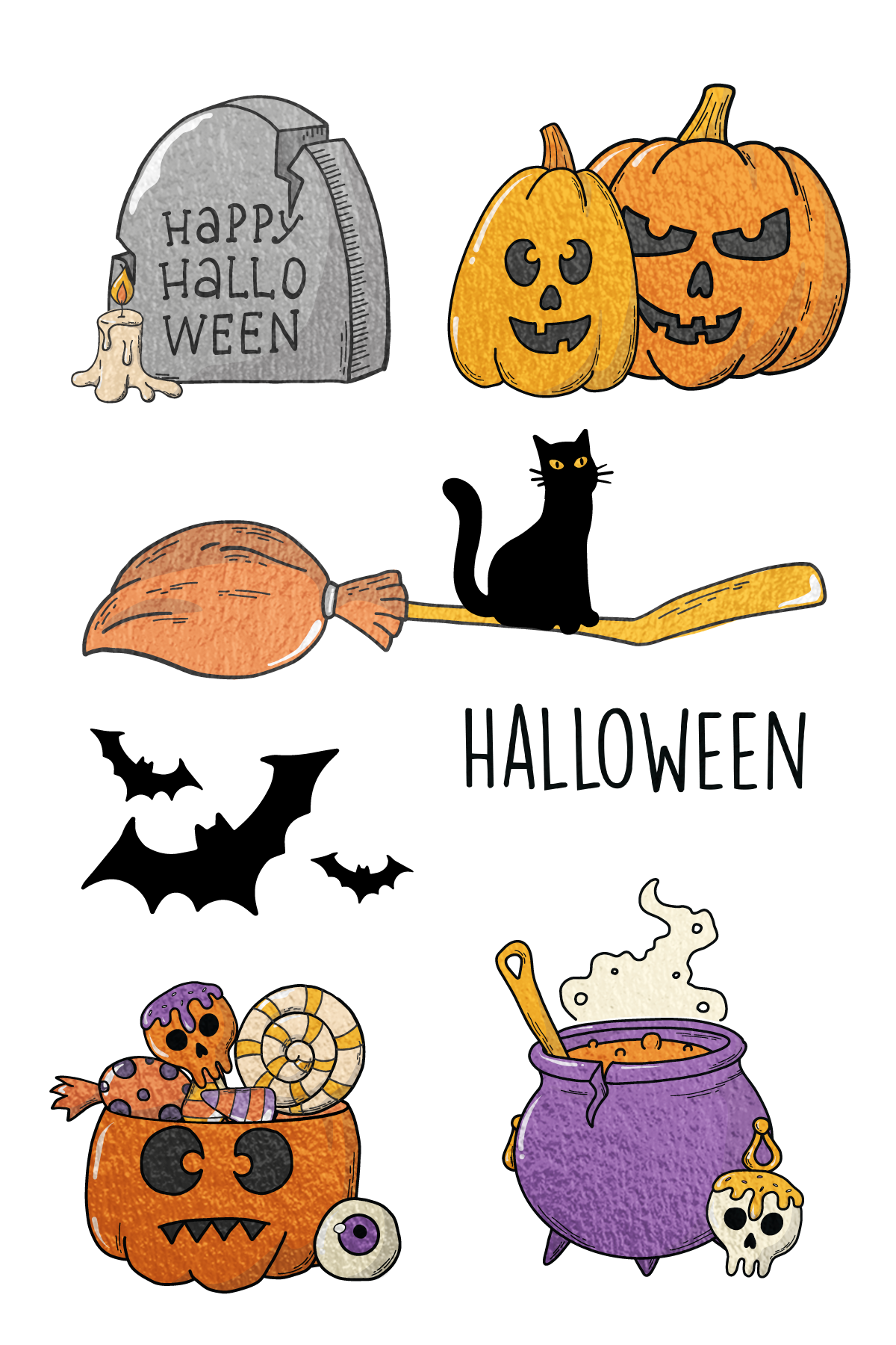 Halloween Fun Tattoo Sheet 4 in x 6 in