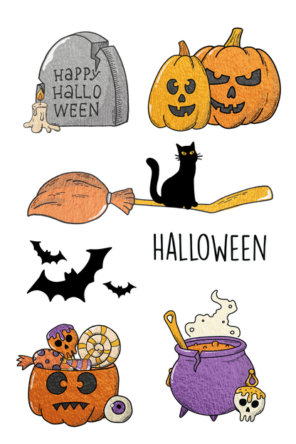 Halloween Fun Tattoo Sheet 4 in x 6 in