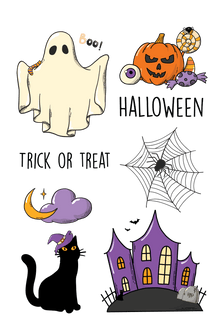 Halloween Party Tattoo Sheet 4 in x 6 in