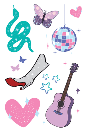 Concert Musts Glitter Tattoo Sheet