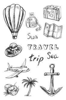 Travel Tattoo Sheet 4 in x 6 in