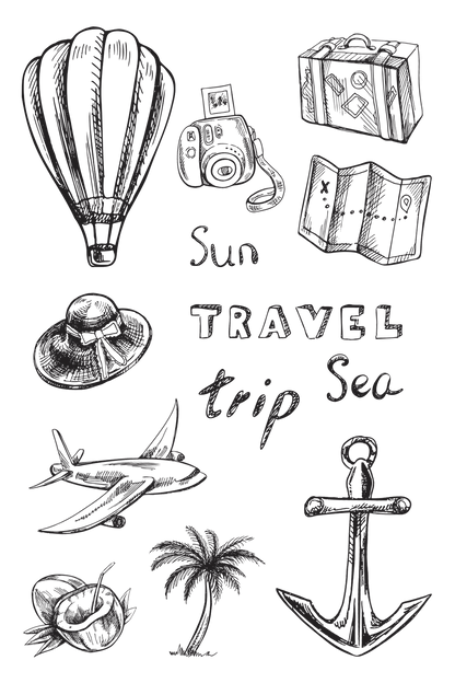 Travel Tattoo Sheet 4 in x 6 in