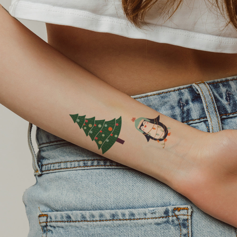Elf on the Shelve Christmas Tattoos 4 in x 6 in