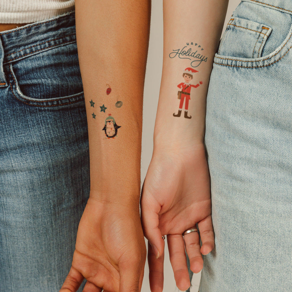 Elf on the Shelve Christmas Tattoos 4 in x 6 in