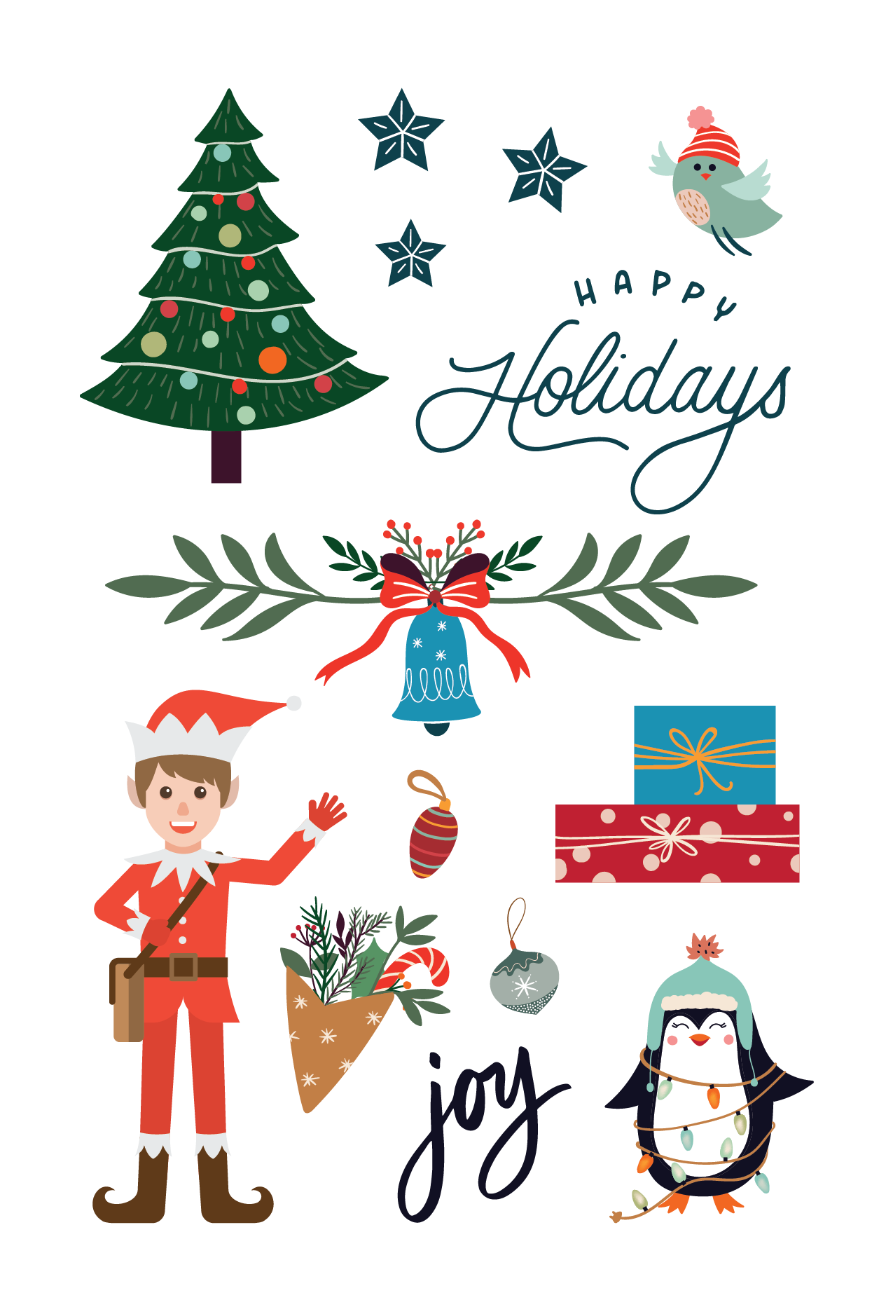 Elf on the Shelve Christmas Tattoos 4 in x 6 in