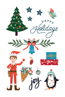 Elf on the Shelve Christmas Tattoos 4 in x 6 in