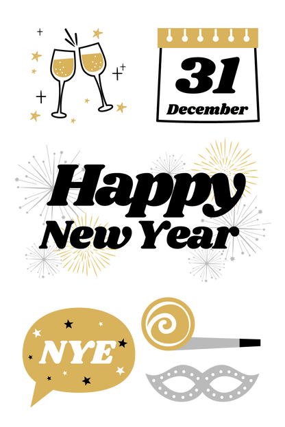 New Years Eve Tattoos 4 in x 6 in