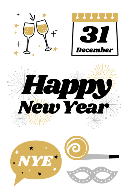 New Years Eve Tattoos 4 in x 6 in