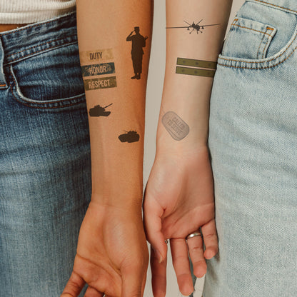 Military Hero Temporary Tattoos 4 in x 6 in