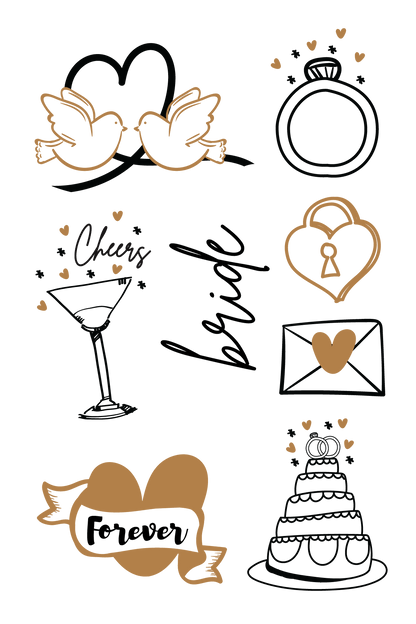 Wedding Favor Temporary Tattoos 4 in x 6 in
