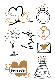 Wedding Favor Temporary Tattoos 4 in x 6 in