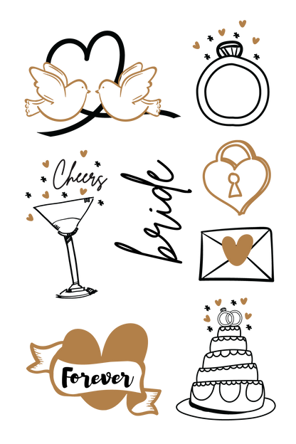 Wedding Favor Temporary Tattoos 4 in x 6 in