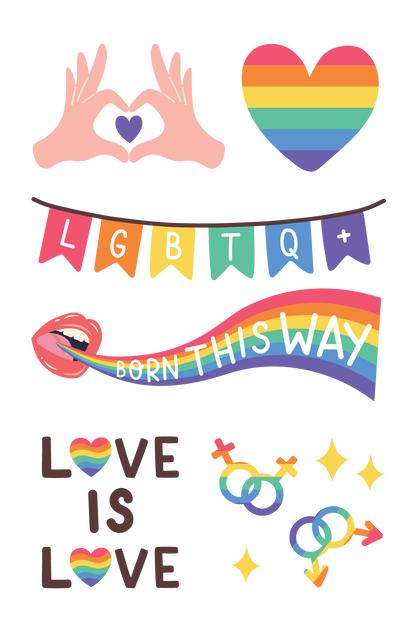 Pride Tattoos 4 in x 6 in