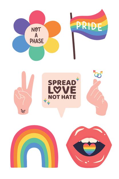 Pride Temporary Tattoo Sheet 4 in x 6 in