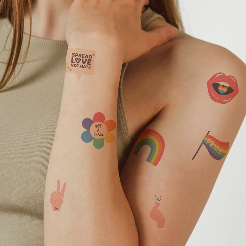 Pride Temporary Tattoo Sheet 4 in x 6 in
