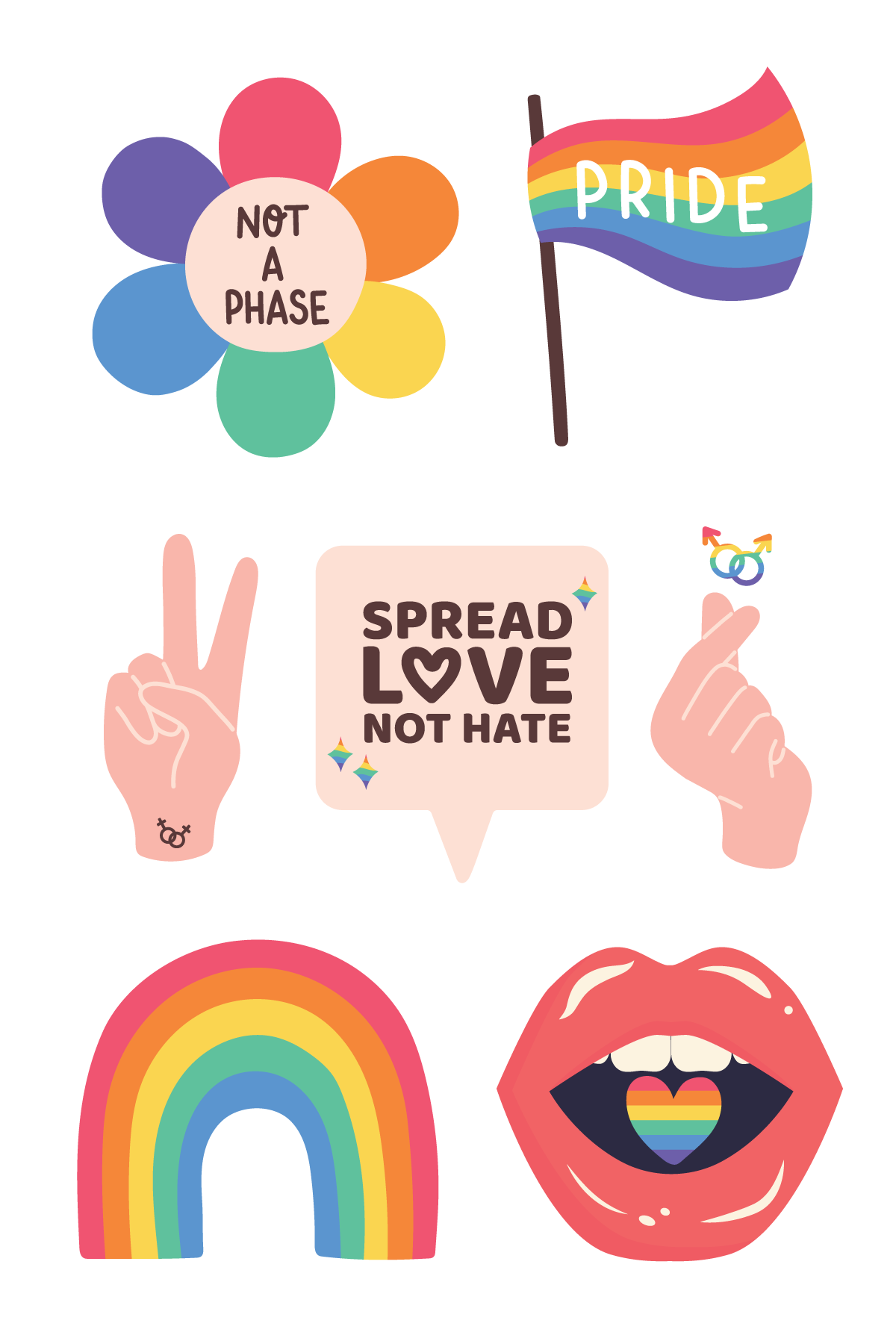 Pride Temporary Tattoo Sheet 4 in x 6 in