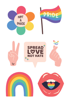 Pride Temporary Tattoo Sheet 4 in x 6 in