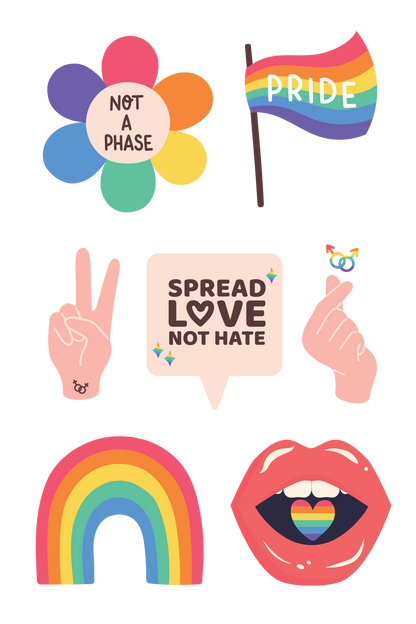 Pride Temporary Tattoo Sheet 4 in x 6 in