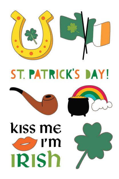 St Patrick's Day Tattoo Party Sheet 4 in x 6 in