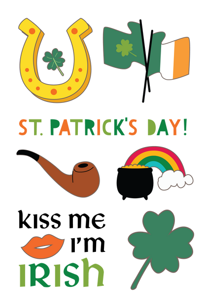 St Patrick's Day Tattoo Party Sheet 4 in x 6 in