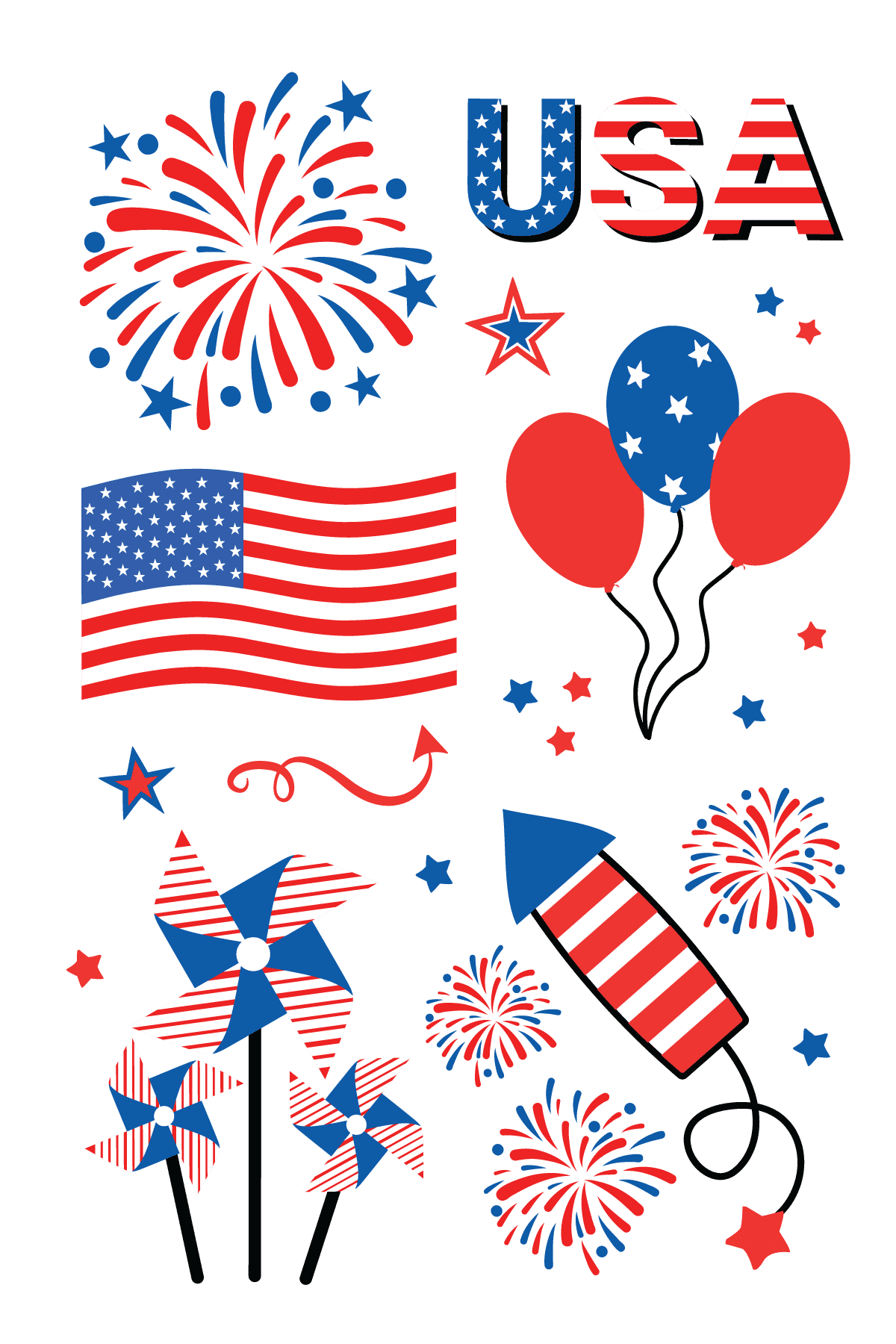 4th of July Tattoos 4 in x 6 in