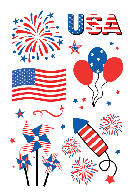 4th of July Tattoos 4 in x 6 in