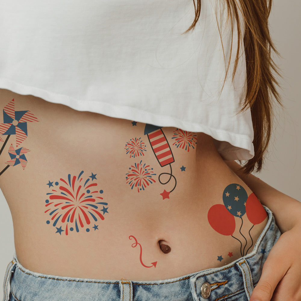 4th of July Tattoos 4 in x 6 in