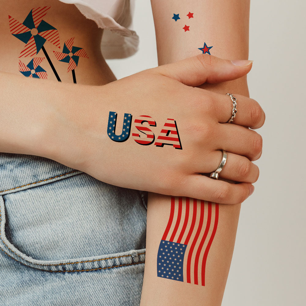 4th of July Tattoos 4 in x 6 in