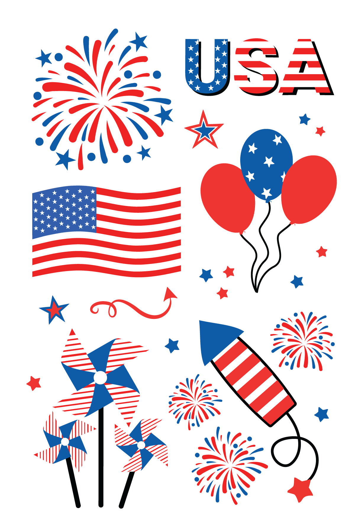4th of July Tattoos 4 in x 6 in