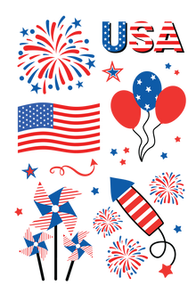 4th of July Tattoos 4 in x 6 in