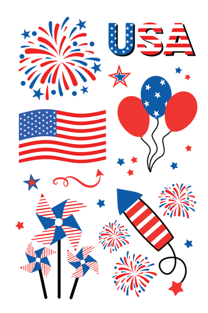 4th of July Tattoos 4 in x 6 in