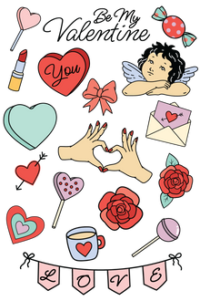 Valentine's Day Vintage Tattoos 4 in x 6 in