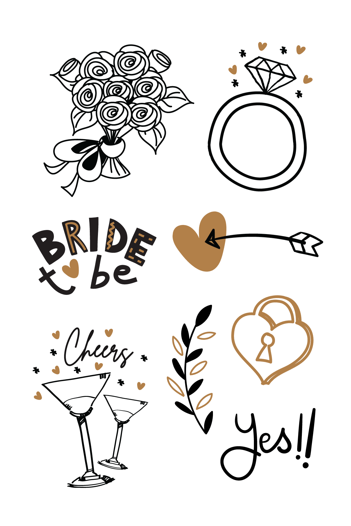 Bridal Shower Tattoos 4 in x 6 in
