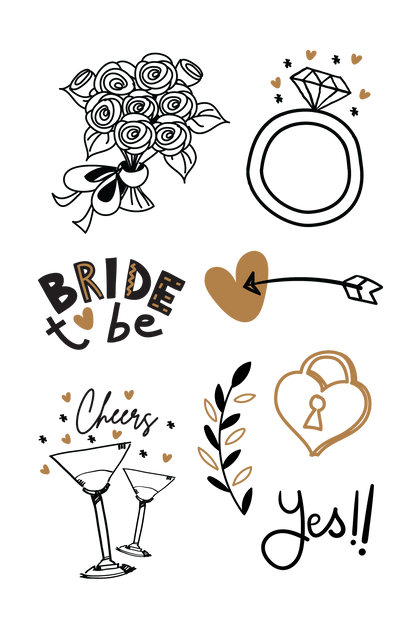 Bridal Shower Tattoos 4 in x 6 in
