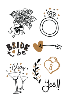 Bridal Shower Tattoos 4 in x 6 in