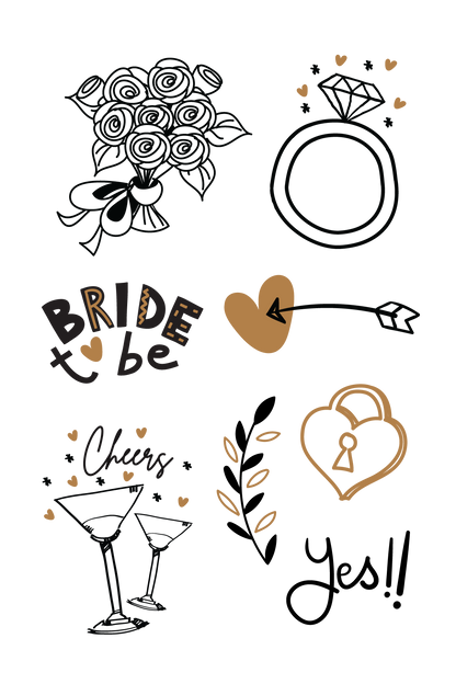Bridal Shower Tattoos 4 in x 6 in
