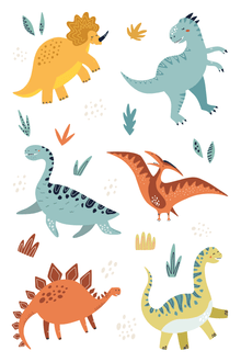 Dinosaur Tattoo Sheet 4 in x 6 in